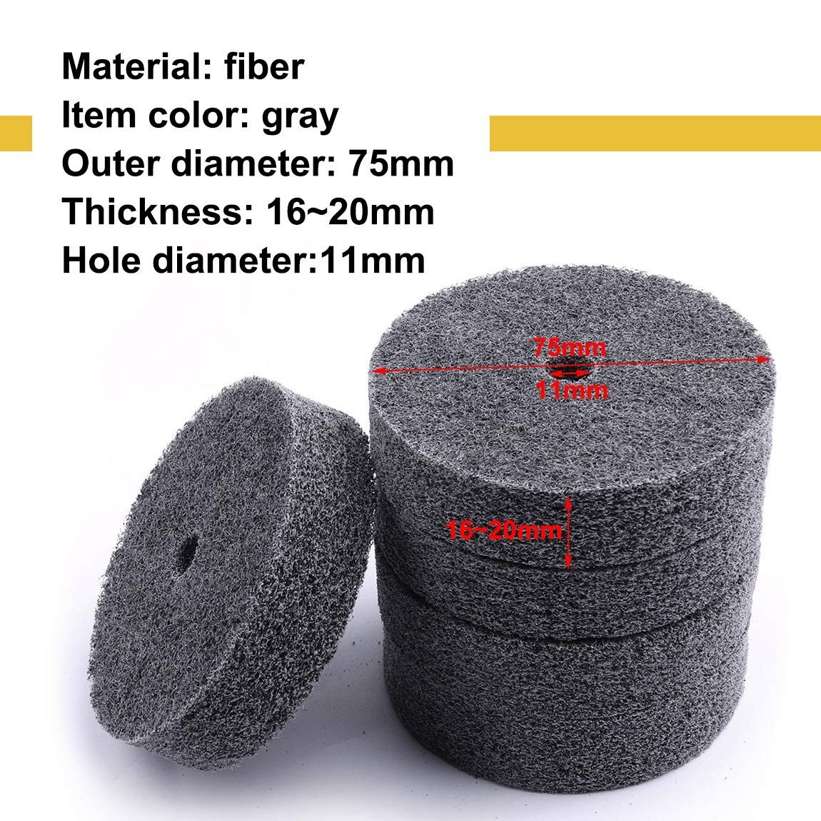 3 Inch Fiber Buffing Wheels Set – 5pcs for Metal Deburring & Polishing Needs