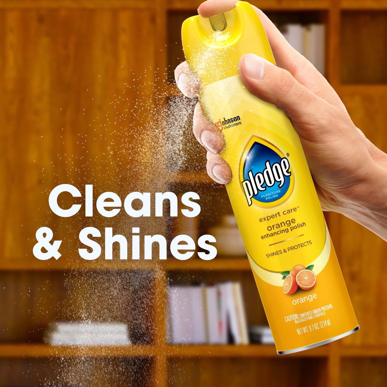 Wood Polish Shines and Protects, Orange Enhancing, Aerosol, 9.7 oz., Pack of 3