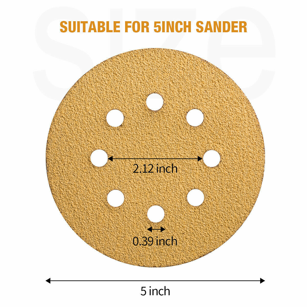 5 Inch 8 Hole Sanding Disc Hook Loop 60 80 120 220 320 Assorted Grits Sandpaper
