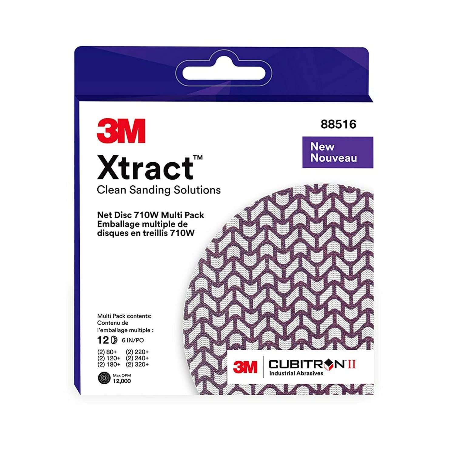 3M Xtract Cubitron II Net Disc 710W, 127 mm x NH, 80+, 120+, 180+, 220+, 24