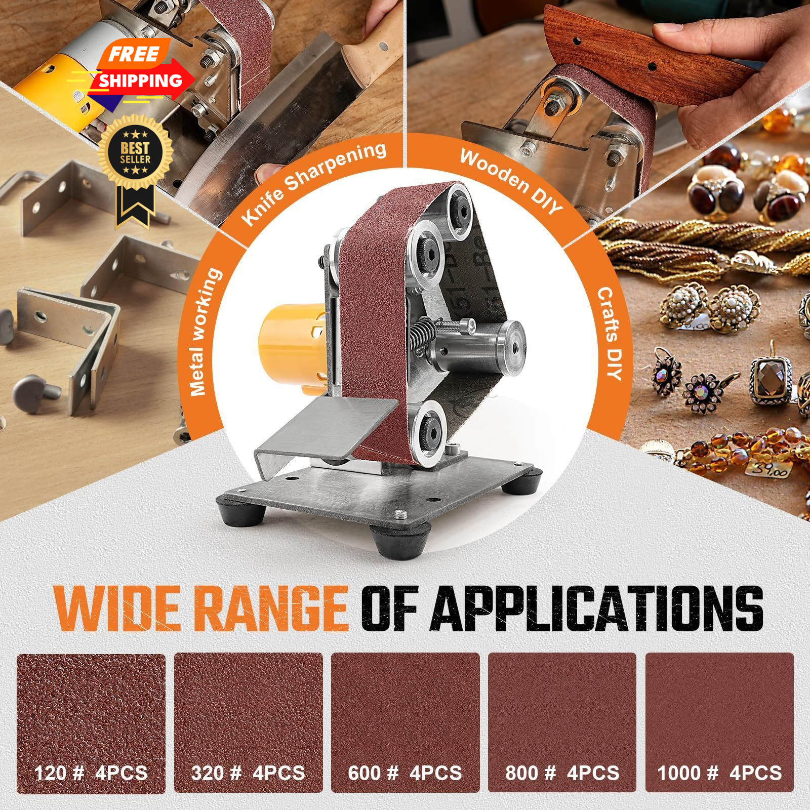 Mini Electric Belt-Sander Knife-Sharpener Sanding Machine – Small Bench…