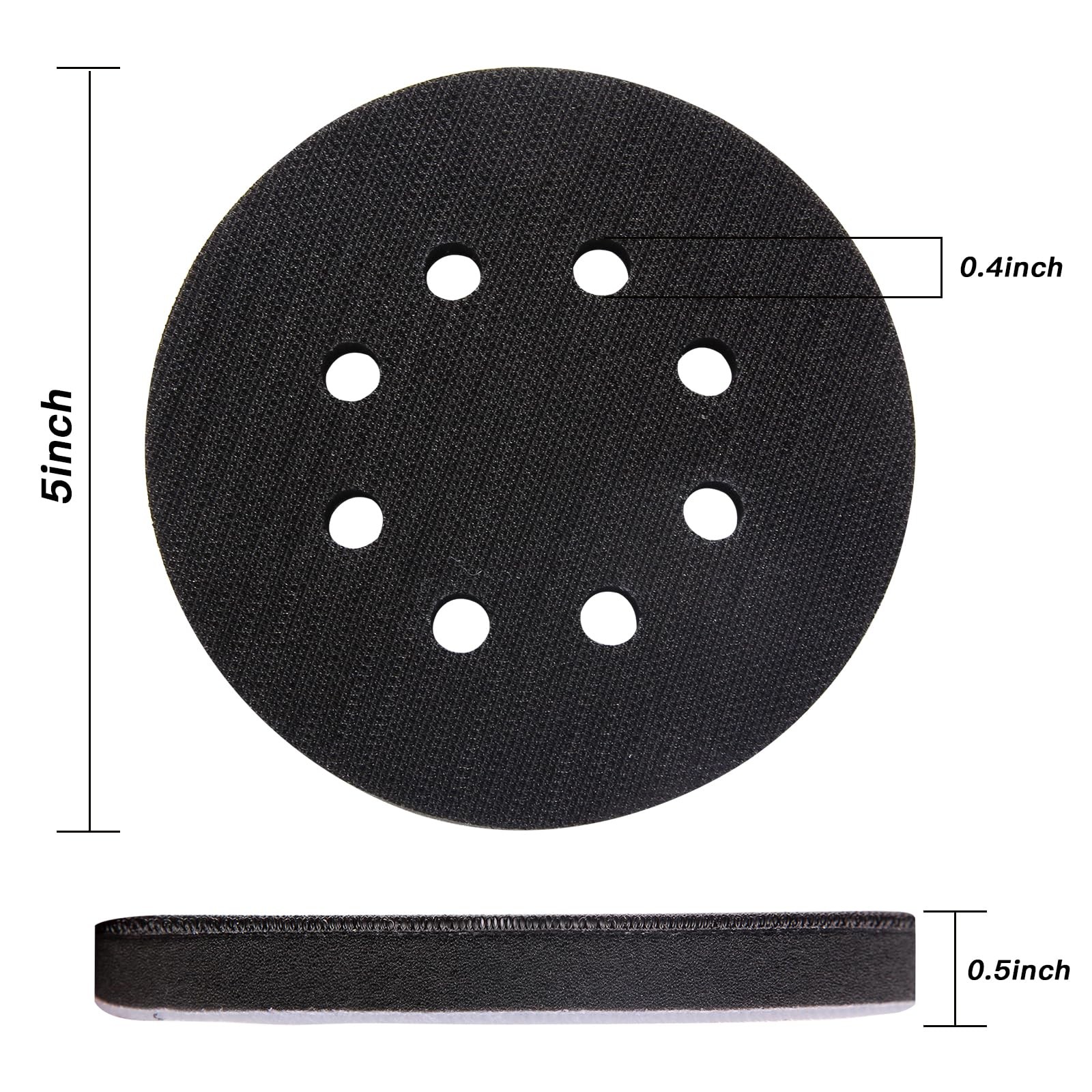 Foam Sanding Pads 5 Inch 8 Hole Soft Interface Hook Loop Cushion Buffer 6 Pack