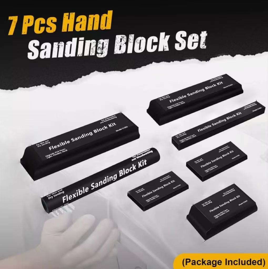 7PCS Professional DIY Sanding Polishing Block Set Flexible EVA Foam Multi Size