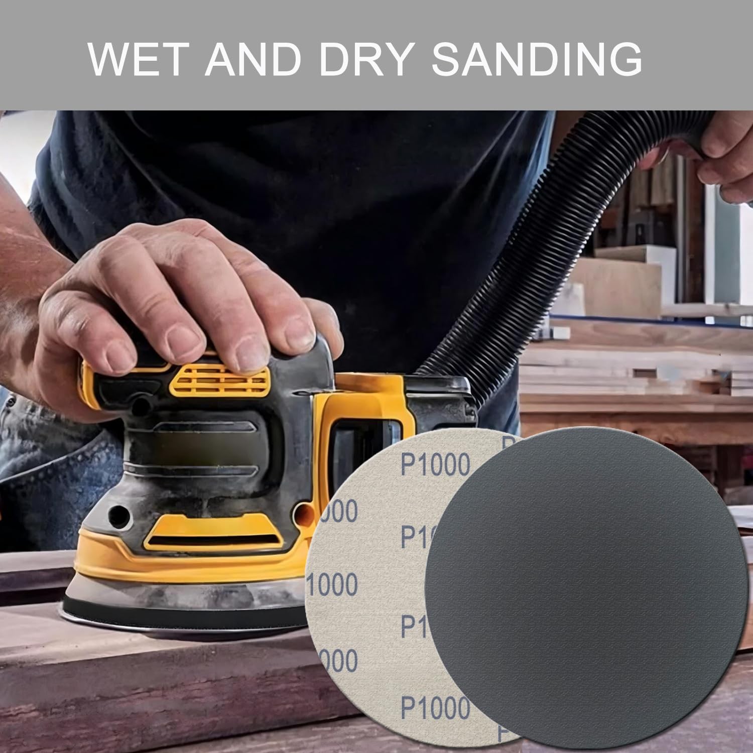 6 Inch 50 Pcs Wet Dry Sanding Discs Hook and Loop 1000-5000 Mixed Grits