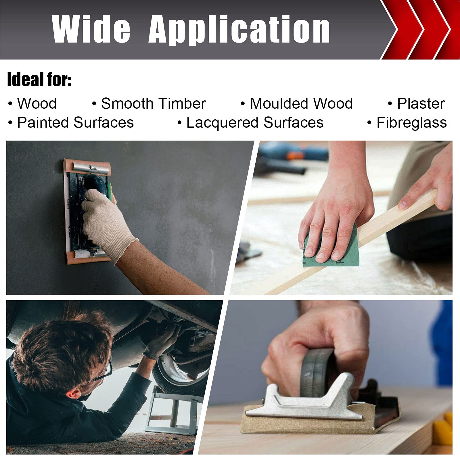 Sandpaper Assortment Wood Metal Furniture Hand Sander 9×11 Inch 80-320 Grit