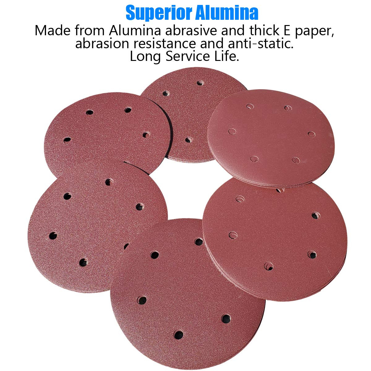 30 PCS 9 Inch 6 Hole Drywall Sanding Discs Set- 80 100 120 180 240 400 Grits, 9″
