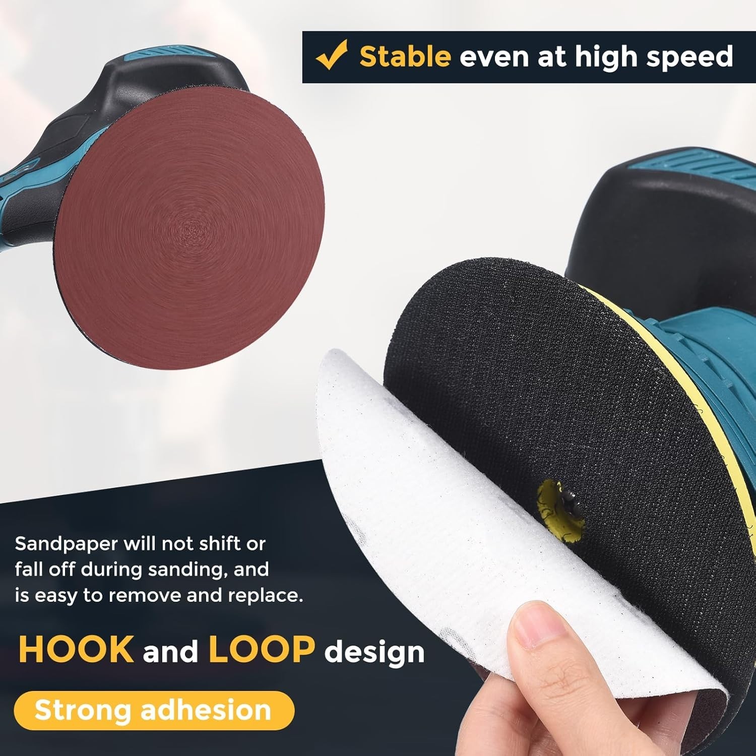 25 Pcs 6 Inch Sanding Discs, 36 Grit Hook and Loop Sandpaper, No-Hole Aluminu…