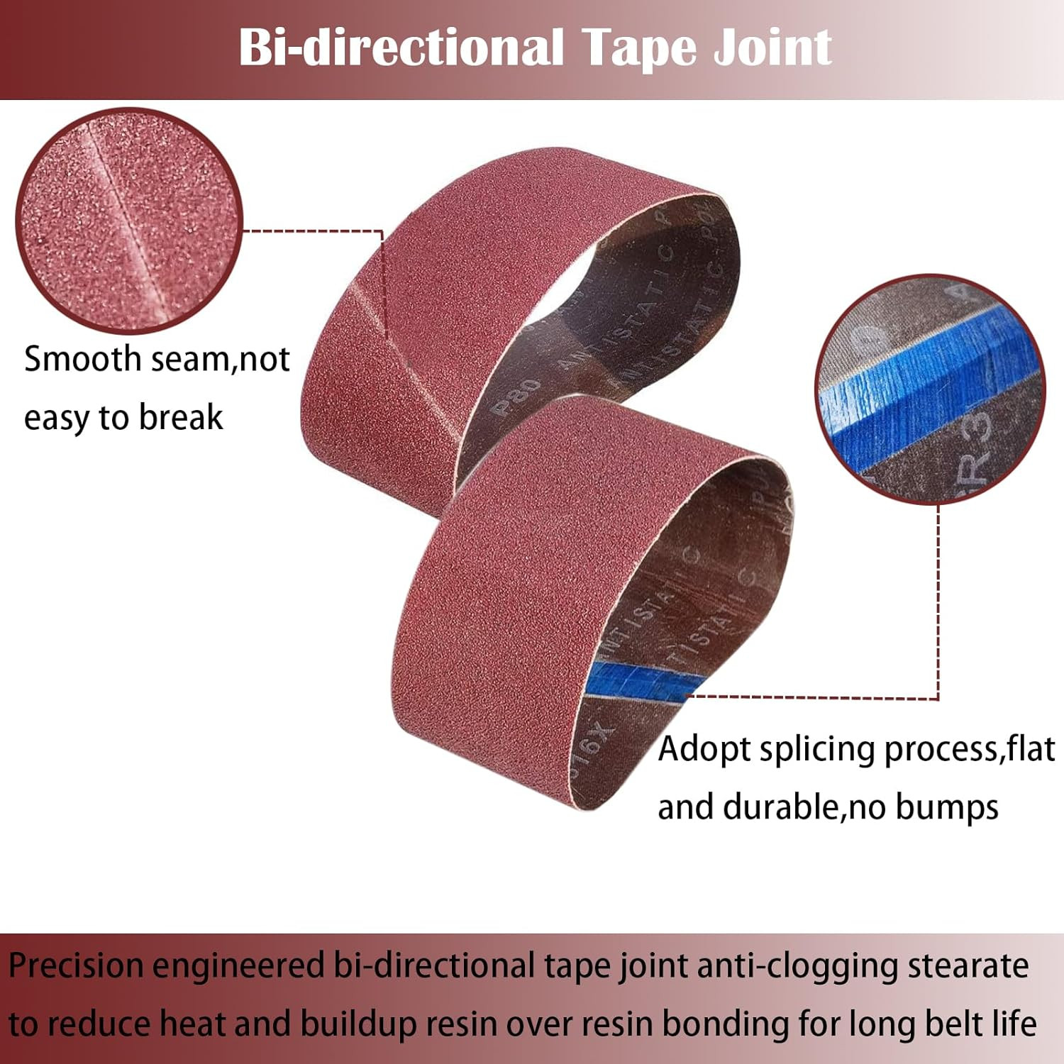 18 Pack 2.5 x 16 Inch Sanding Belts Assorted Grit 60-400 Aluminum Oxide