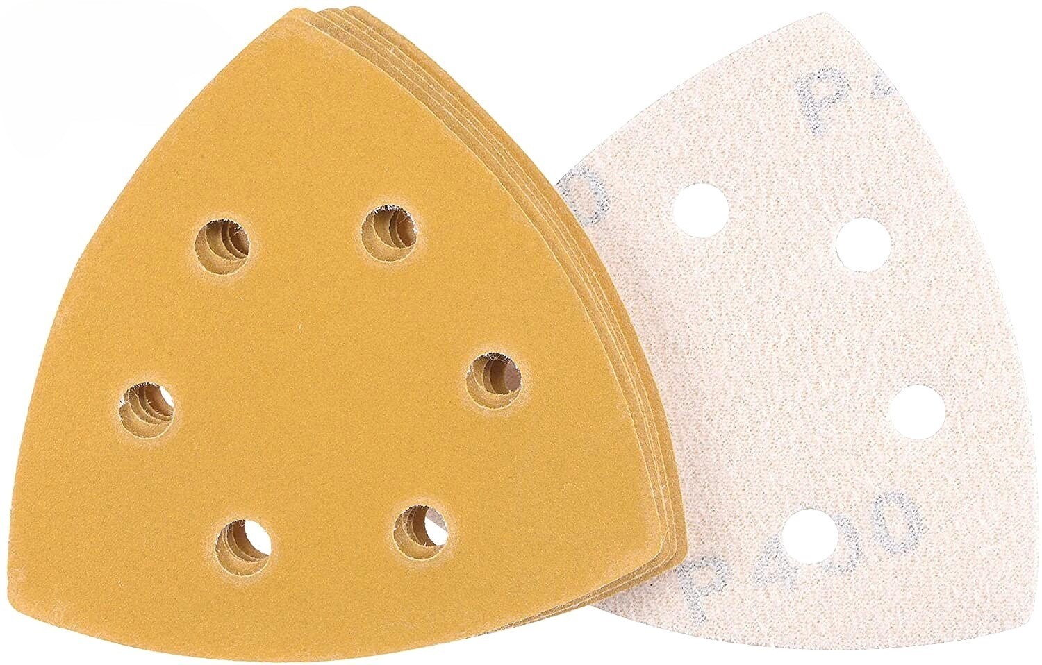 48PCS 93mm Triangle Mouse Sanding Sheets 6Hole AO Hook&Loop 60-320 Grit For Wood