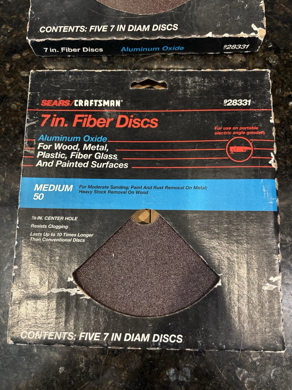 Sears Craftsman Aluminum Oxide 7” Fiber Discs 9 28331 – 50 Grit – Lot Of 2