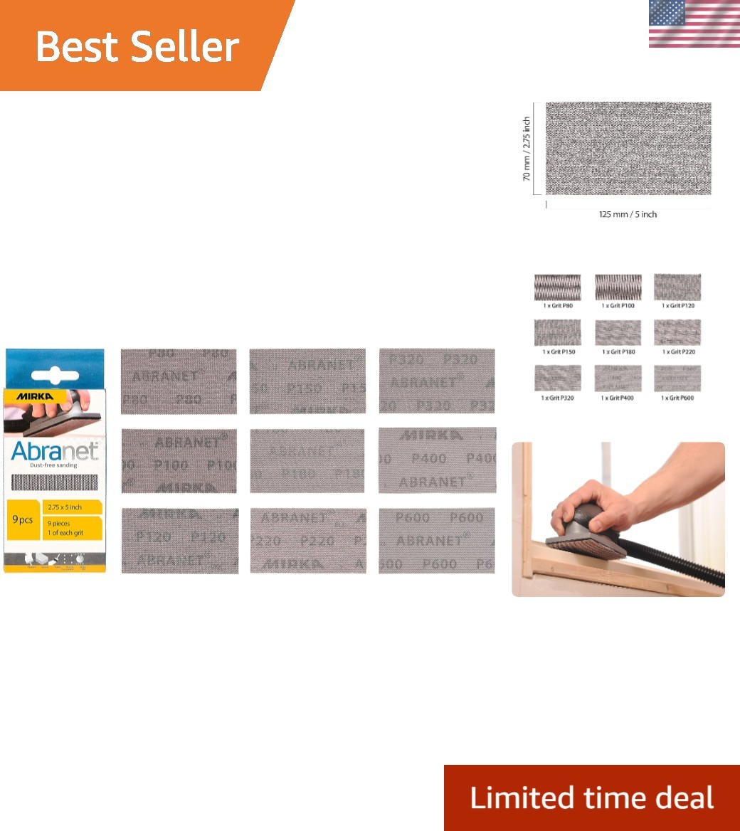 Abranet Net Sheets / 2.75 x 5 inch/Assortment 1 of Each Grit 80, 100, 120, 15…