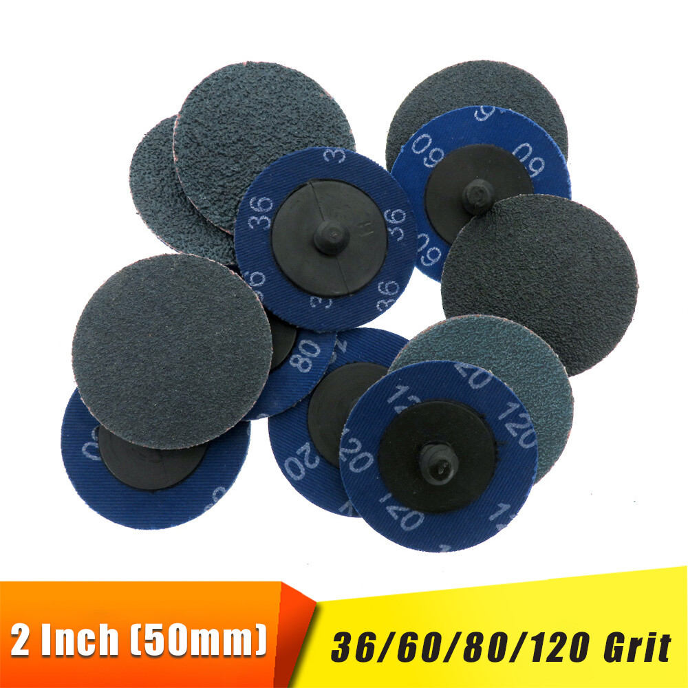 2 Inch 50mm Blue R-Type Roll Lock Quick Change Sanding Discs 36/60/80/120 Grit