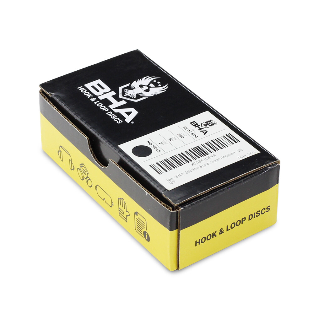 BHA 2″ Inch Gold Hook & Loop Sanding Discs Orbital DA Sandpaper – 50 Pack