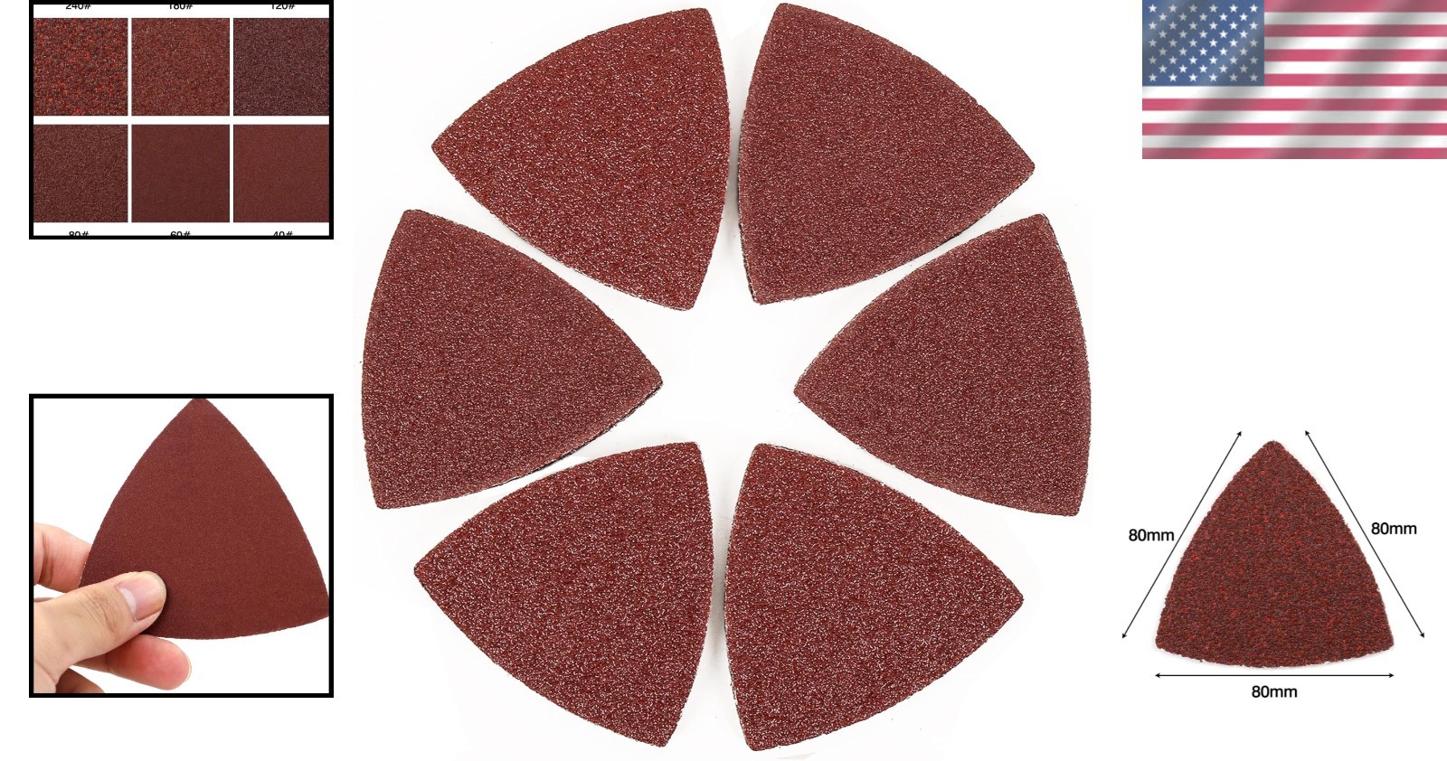 100pcs 3-1/8 Inch Triangle Sanding Pads – Grit for Professional Finish