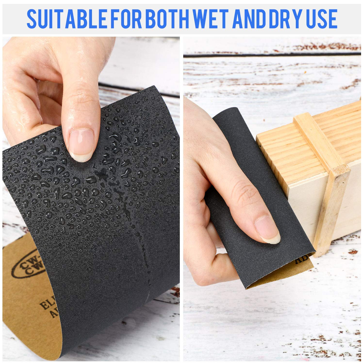Abrasive Dry Wet Waterproof Sandpaper Sheets Assorted Grit of 400/600