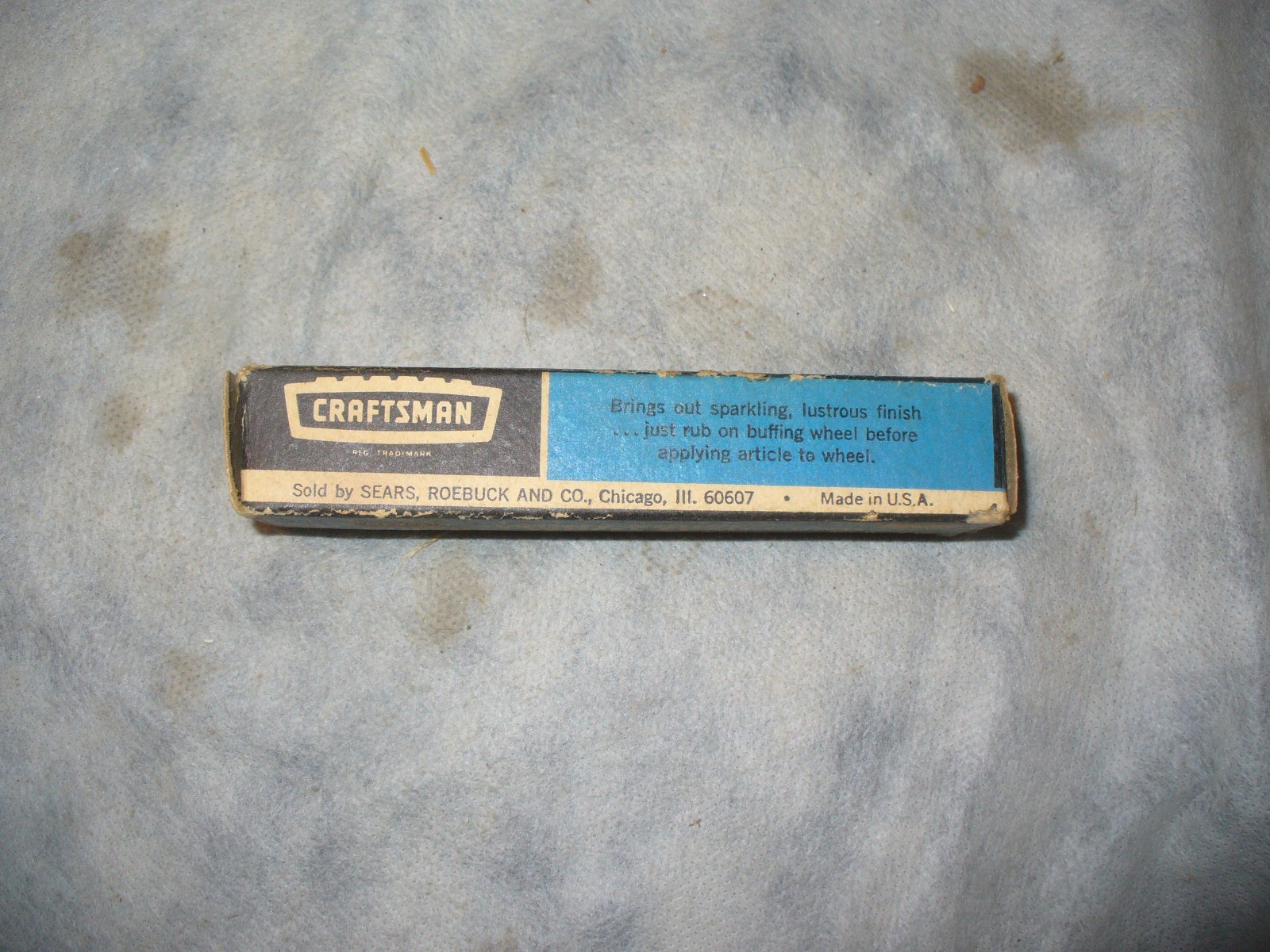 Vintage Sears White Rouge Buffing Wheel Compound 2860