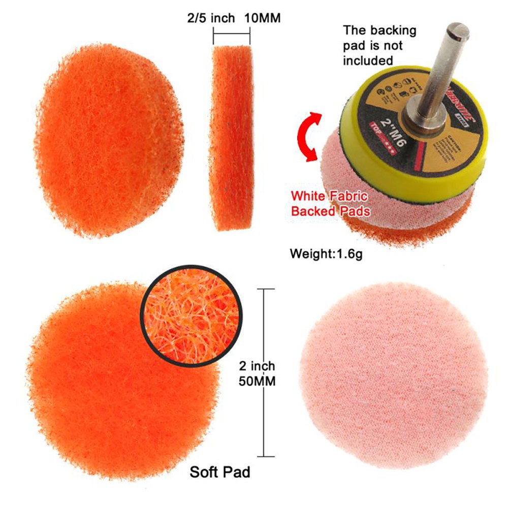 2Inch 50mm Hook & Loop Scouring Pads Flocking Sanding Discs 240-2000# Polishing