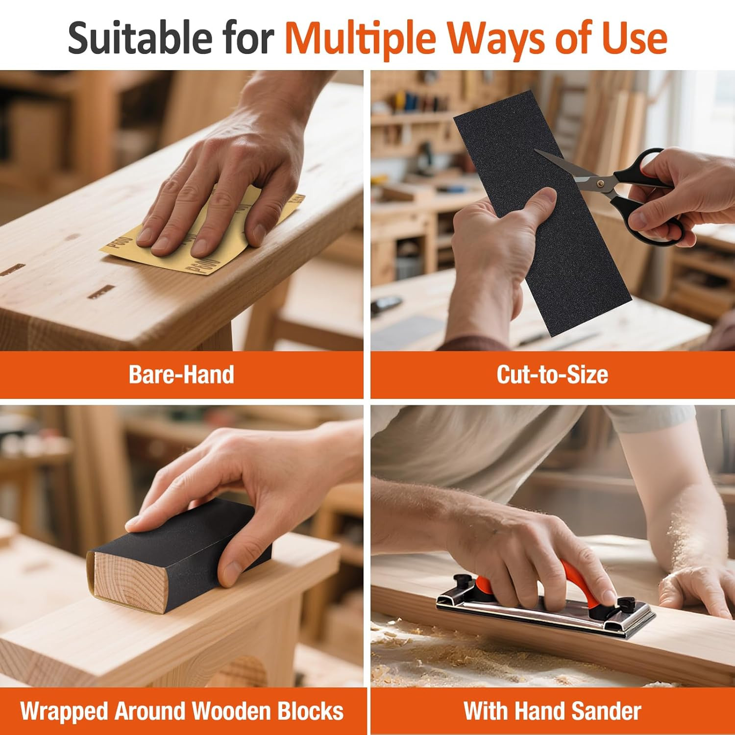 52PCS Wet Dry Sandpaper Assortment 120-3000 Grit Sanding Sheets 9×3.6 Inch new