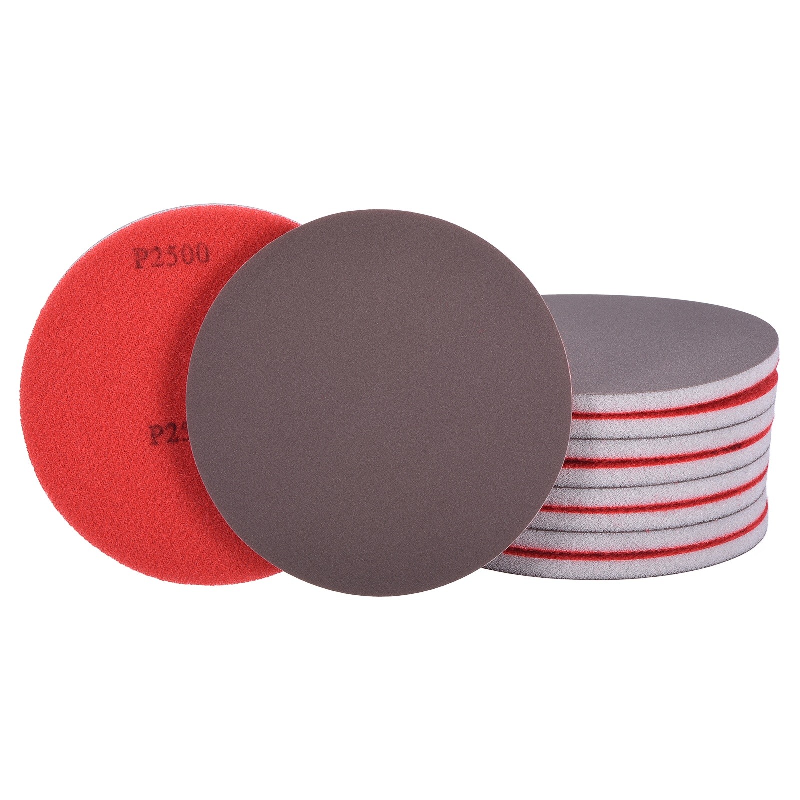 10 Pcs 2500 Grit 4 Inch Hook and Loop Sponge Sanding Disc for Sander, Black
