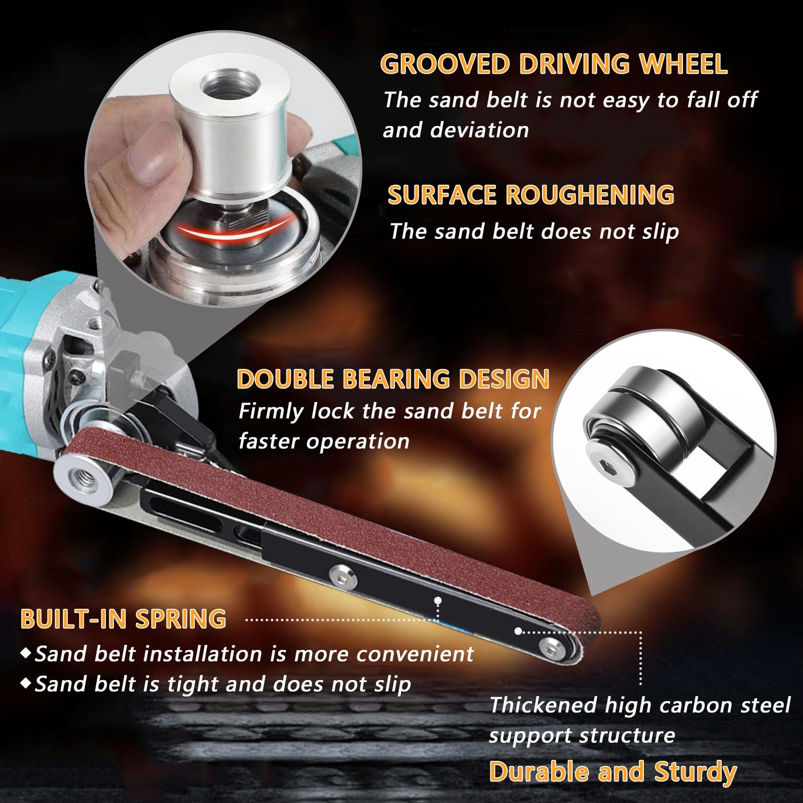 Belt Sander Attachments for Angle Grinder,Aluminum Alloy Detailing Bandfile S…