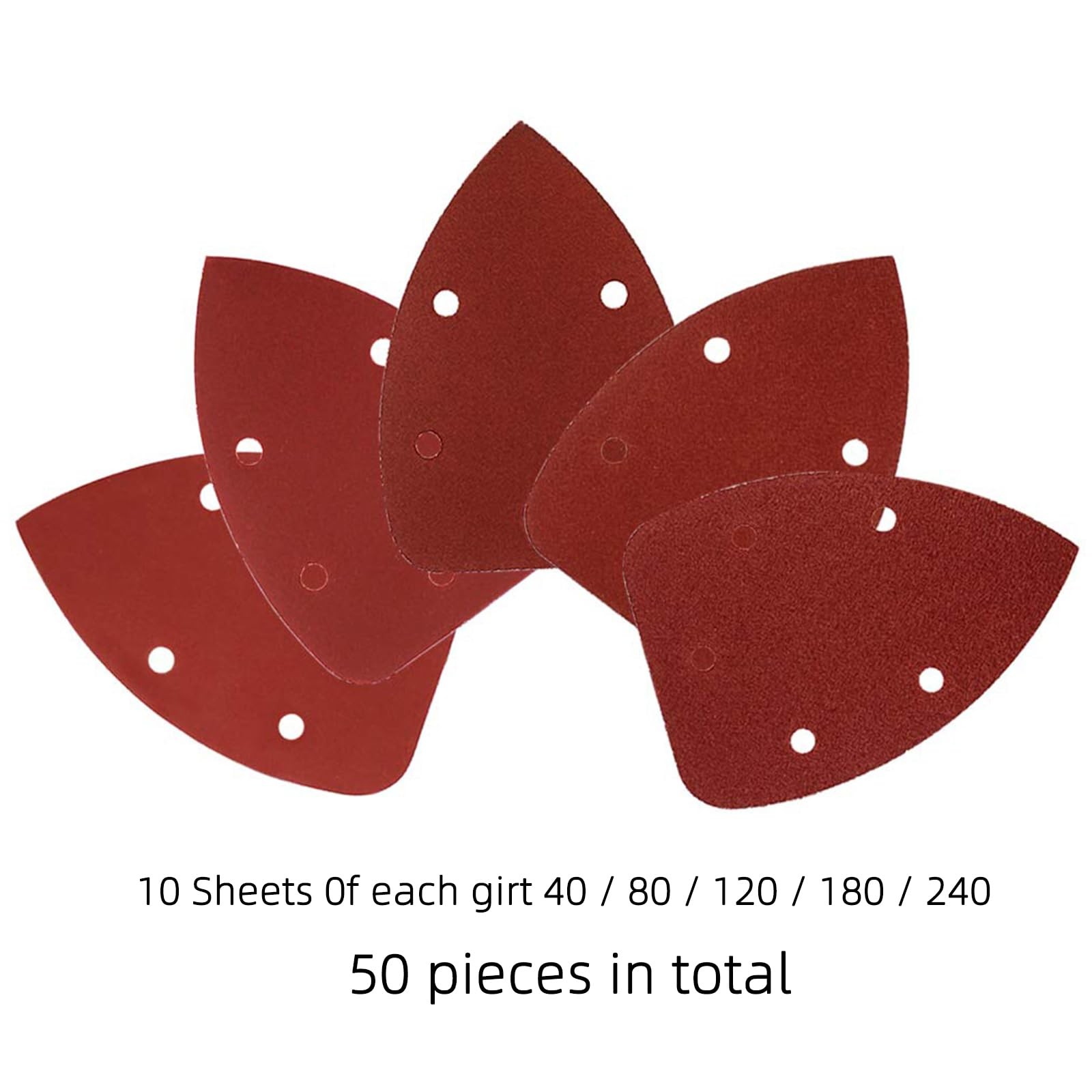 50 Pcs Mouse Detail Sanding Paper Assorted Grits Detail Sandpaper for Wood Metal