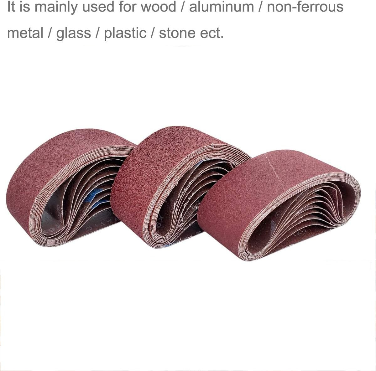 18 Pack 2.5×16 Inch Sanding Belts Kit Assorted Grit Aluminum Oxide
