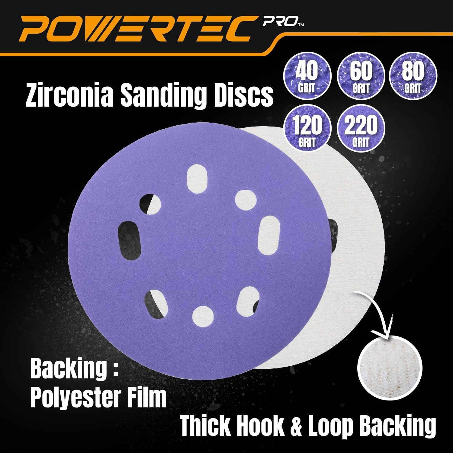 5 Inch Zirconia Sanding Discs Set with Multiple Grits for Various Materials