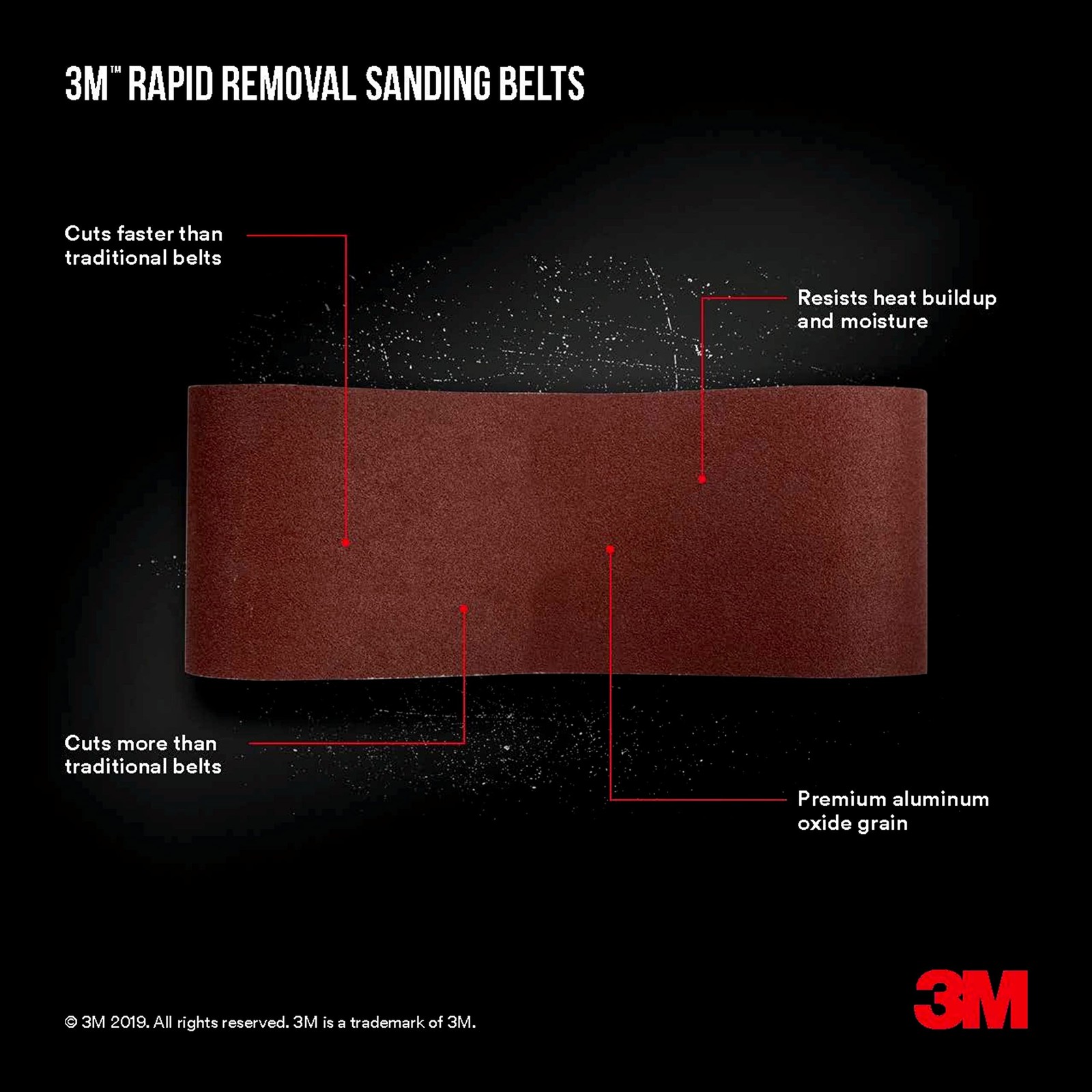 Power Sanding Belt 60 Grit 4 x 24 inch Aluminum Oxide For Wood Metal Plastic