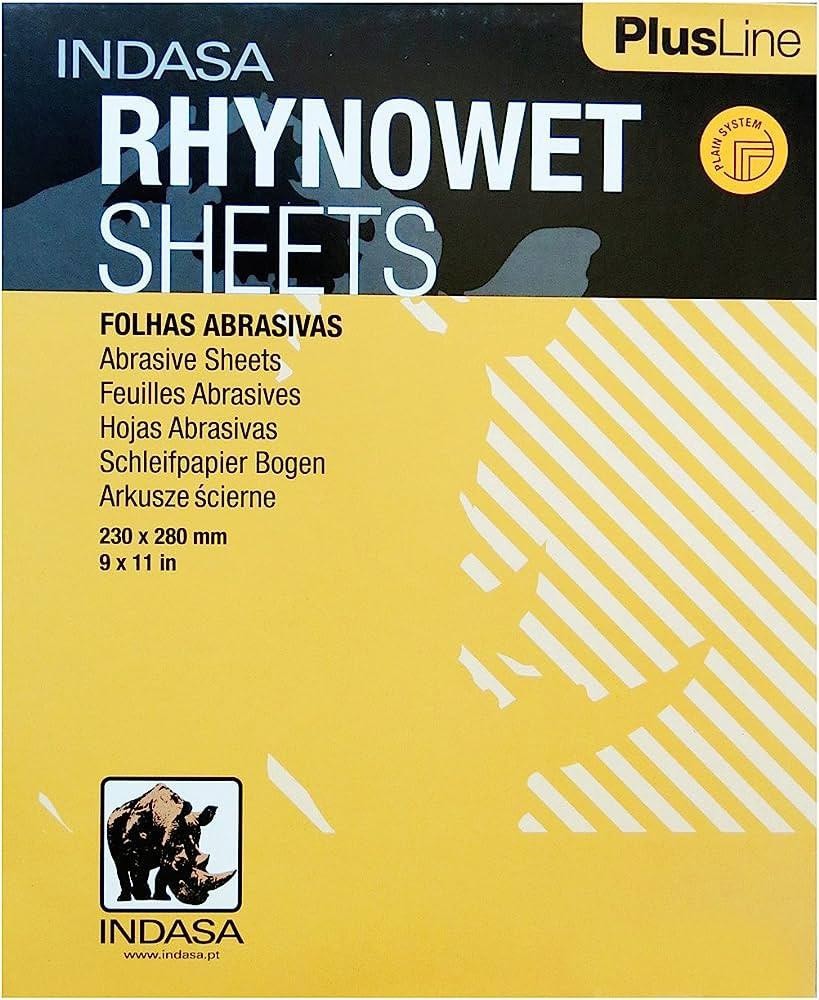 Indasa RhynoWet 9×11 Waterproof Sandpaper Sheets Wet Dry 50 Pack Choose Grit