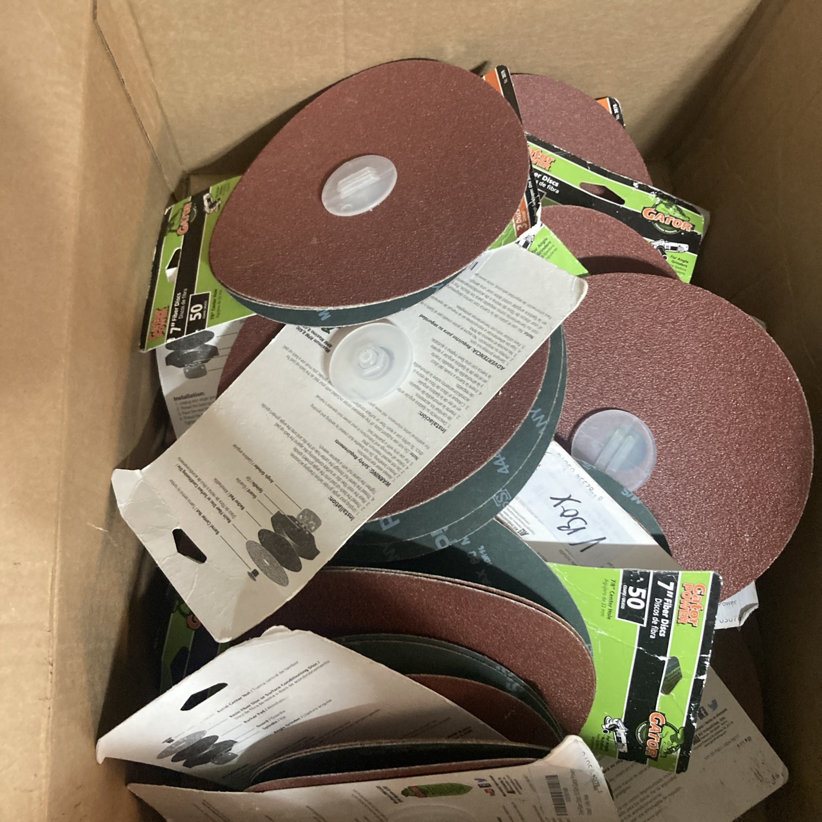 30 Packs 3 Piece Gator power 7” 50 grit Sanding Pads No. 3078 Bulk Lot