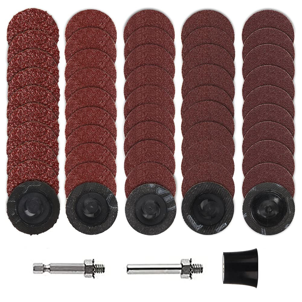 50PCS 1 Inch Quick Change Sanding Disc 40/60/120/180/240 Grit Roll Lock Quick Ch