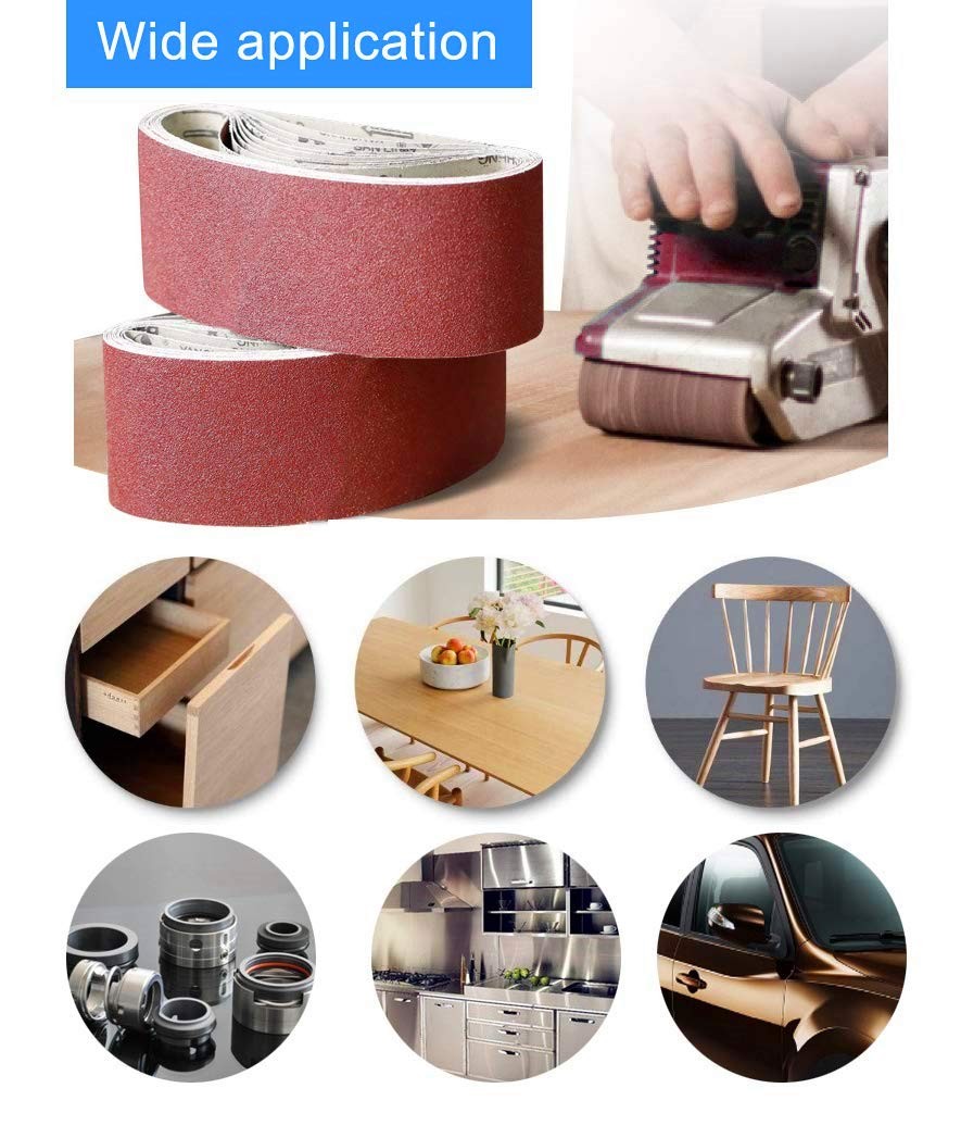 18 PCS 2-1/2 x 16 Inch Belt Sander Sanding Belts 80 Grit Aluminum Oxide Abras…