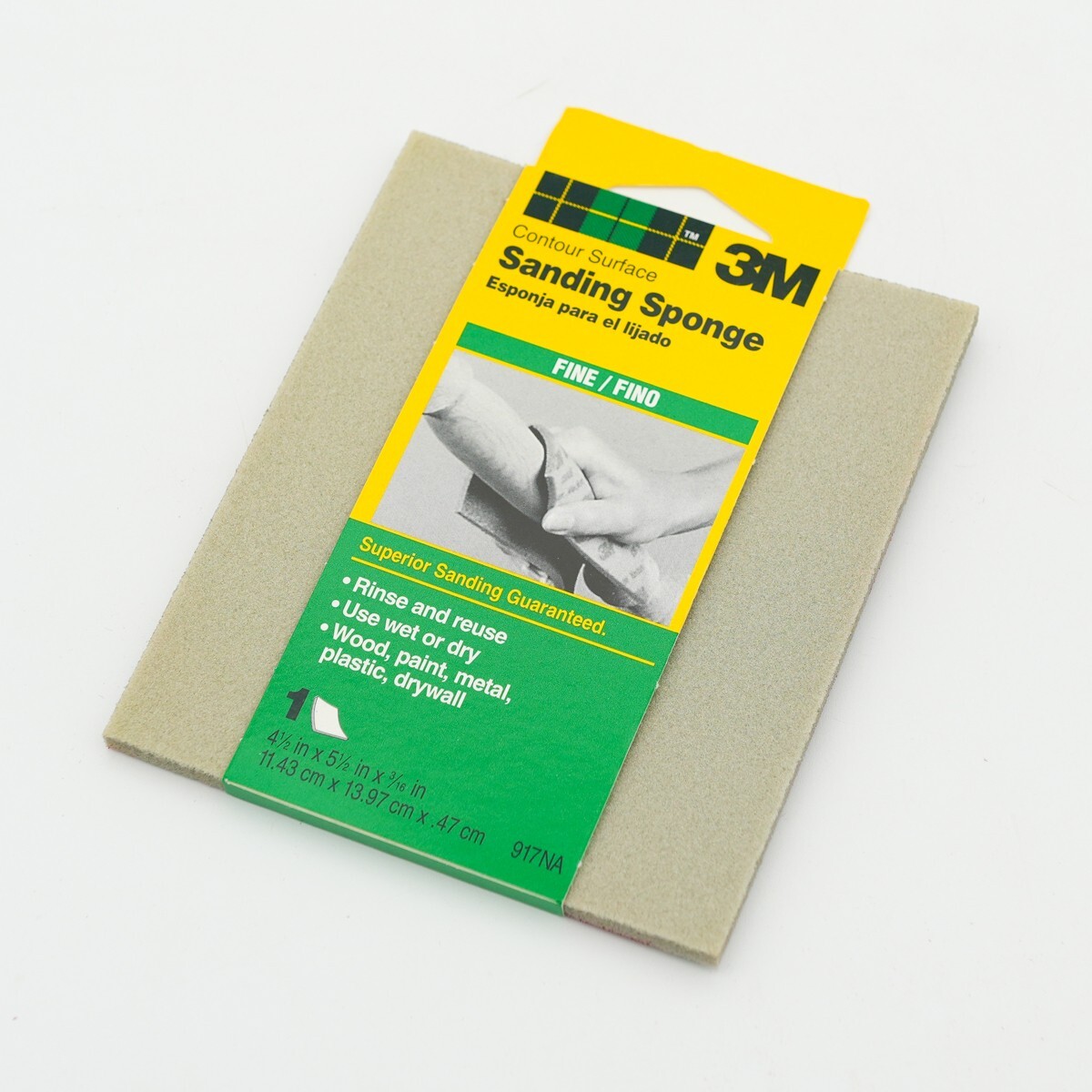 🔥3M Contour Surface Sanding Sponge 06965, 4.5 in x 5.5 in x .1875 in, 250 Fine