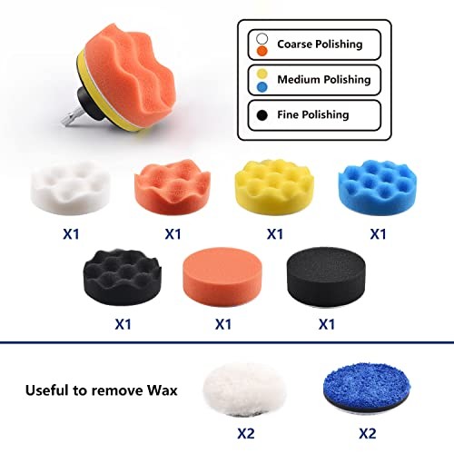 120Pack 3 Inch Polishing Pad for Drill Sanding Attachment Variety Kit with