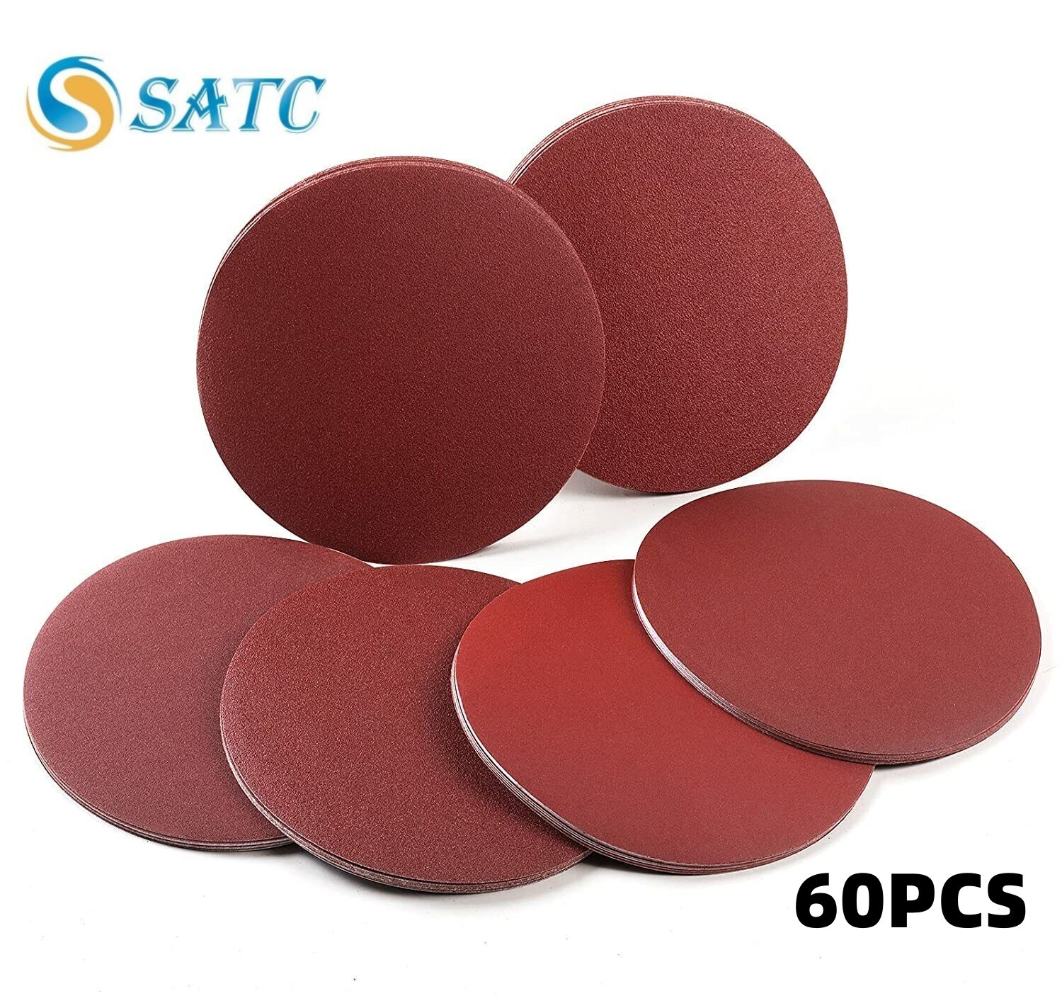 60 Pack 8 inch Self Adhesive Sticky Back Sandpaper PSA Sanding Discs 80-400 Grit