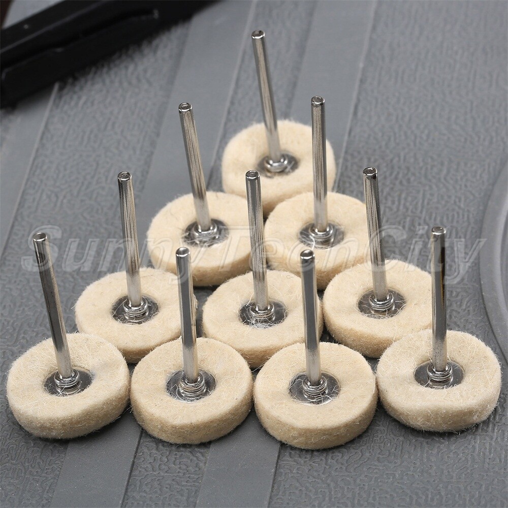 50x 25mm Pads Wool Wheel Brushes Pads Polishing Cotton Rust Buffing Rotary Tool