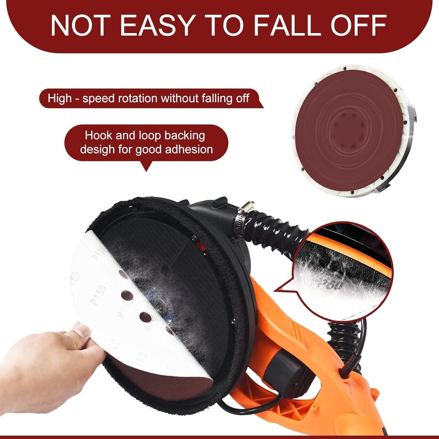 9 Inch Sanding Discs 40 Grit 8 Holes Hook and Loop Sandpaper for Drywall Sander