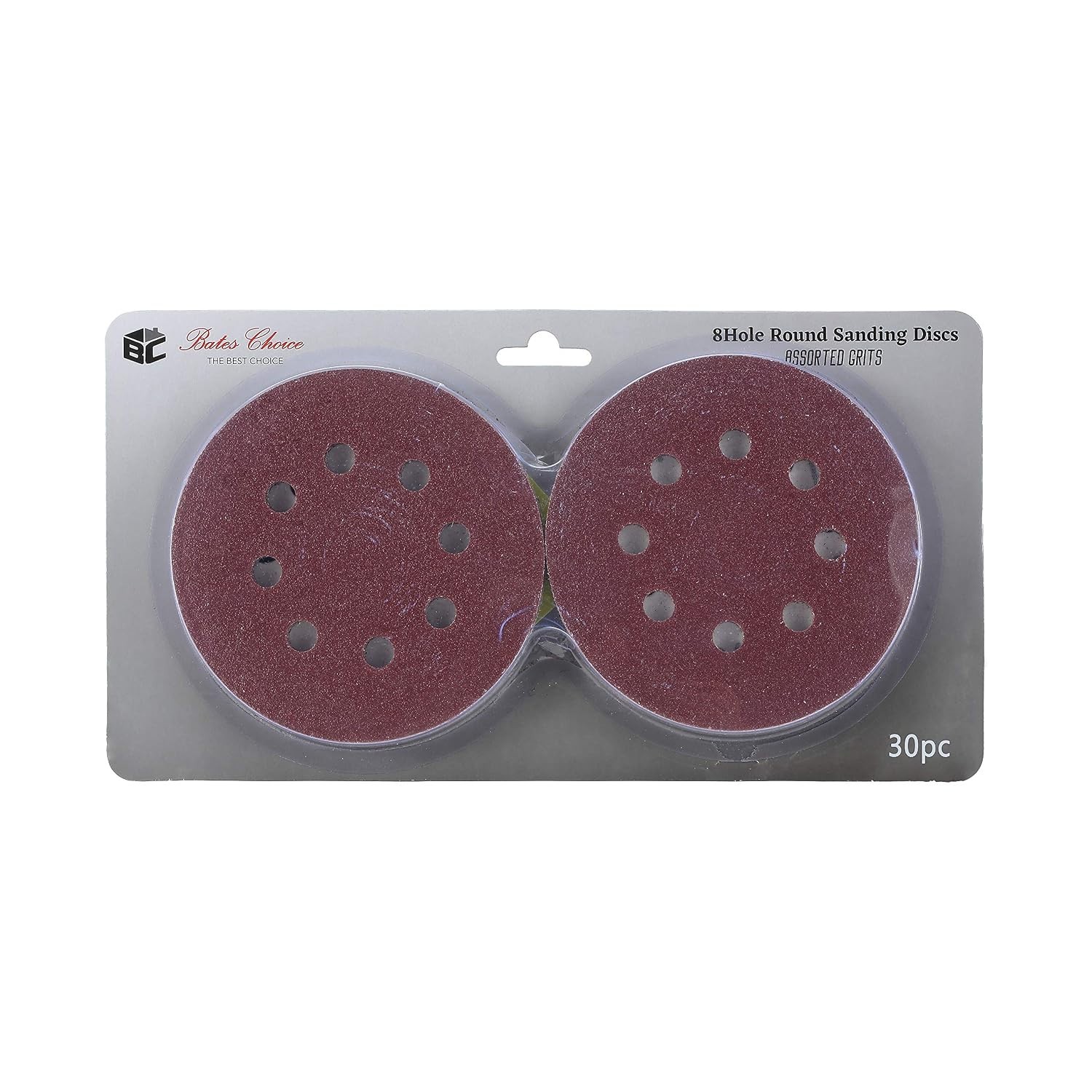 Bates 5-Inch Sanding Discs – 30 Pack, Assorted Grits 40-600 for All Materials
