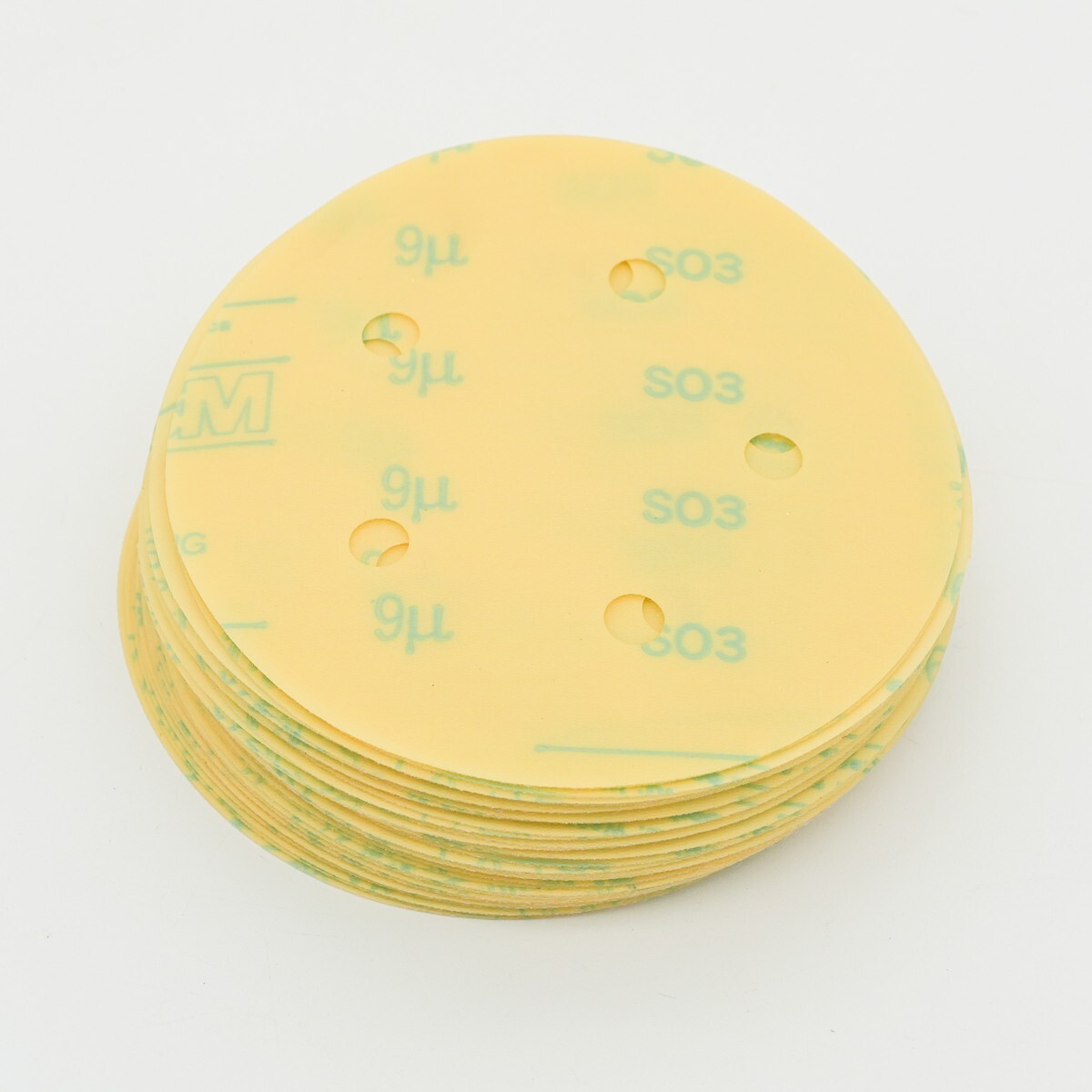 3M Hookit Microfinishing Film Disc 268L, 9 Mic, 5 in x 5 hole (box of 50)