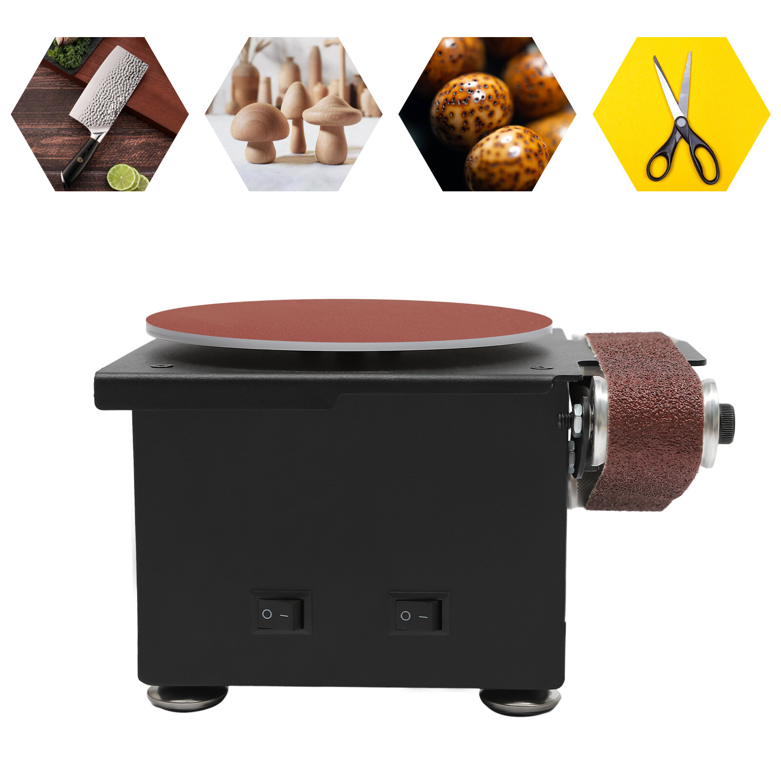 6inch Mini Belt Disc Sander Edge Sharpener Electric Bench Polisher Tools Kit