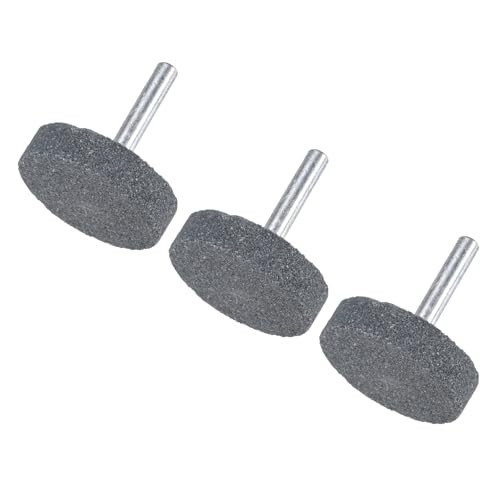 -Pack Abrasive Mounted Stone Grinding Bits, 1/4 in(6mm) Shank Aluminum 40mm 3