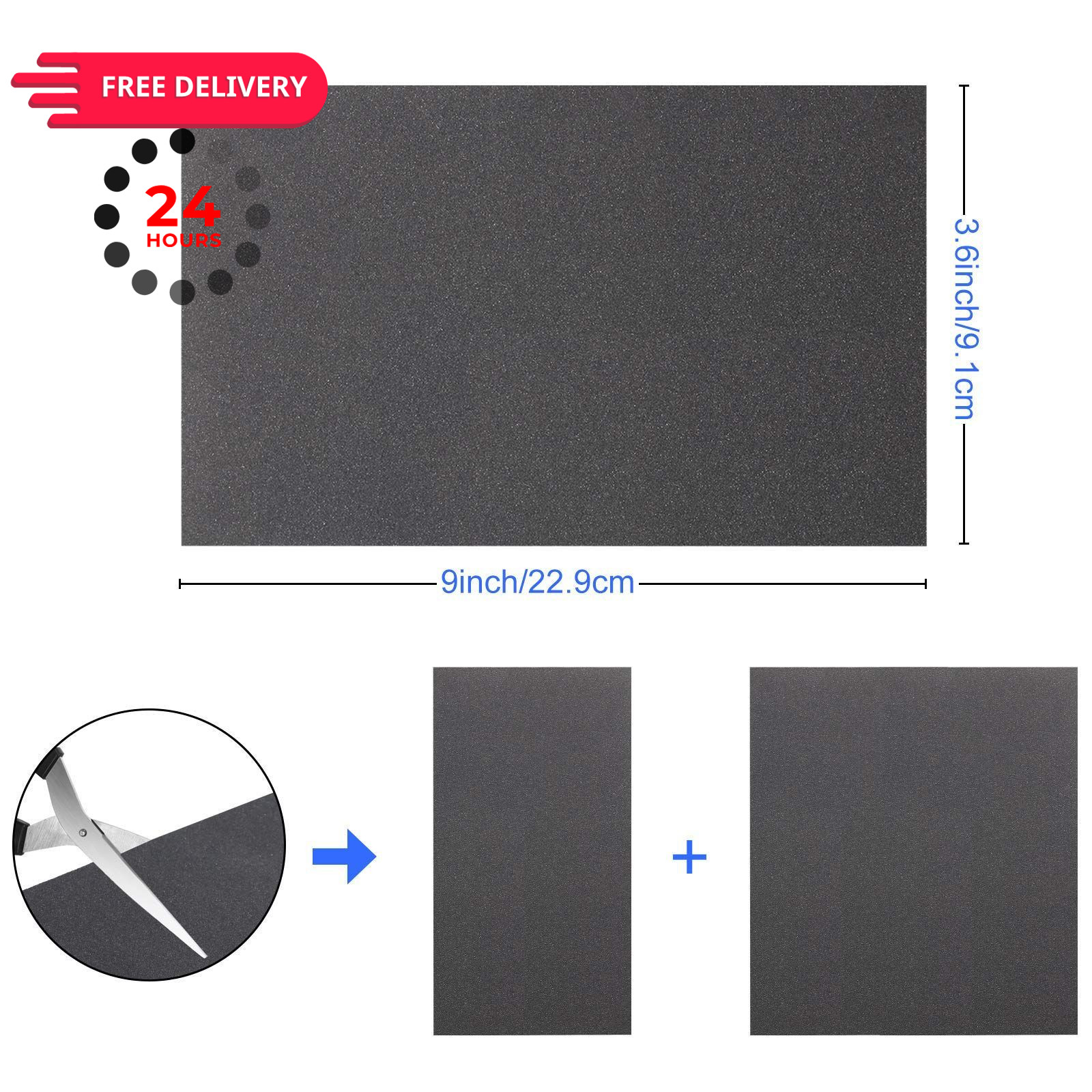 12 Sheets Abrasive Dry Wet Waterproof Sandpaper 2.8 x 4.5 Inch, Assorted