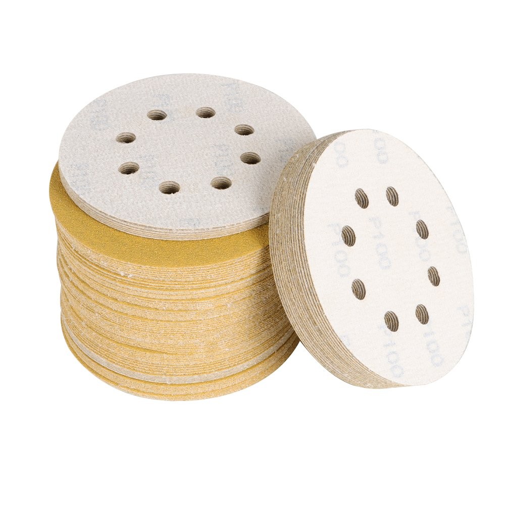 100 Pack Sanding Disc Sander Paper 8 Hole Hook And Loop Sanding Disc 100 Grit 5″