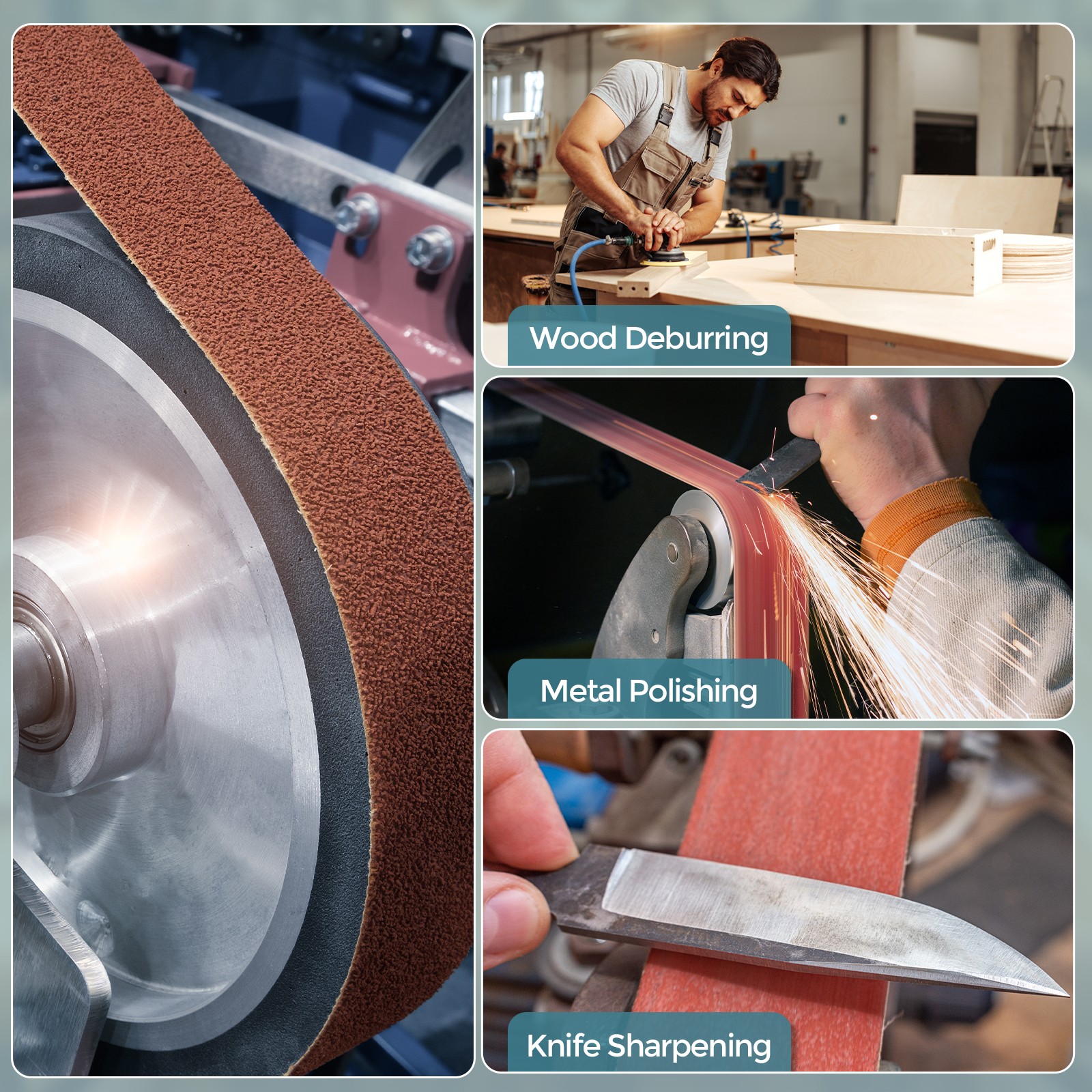 4 x 36 Inch Sanding Belts, 5 Pcs 80 Grit Zirconia Belt
