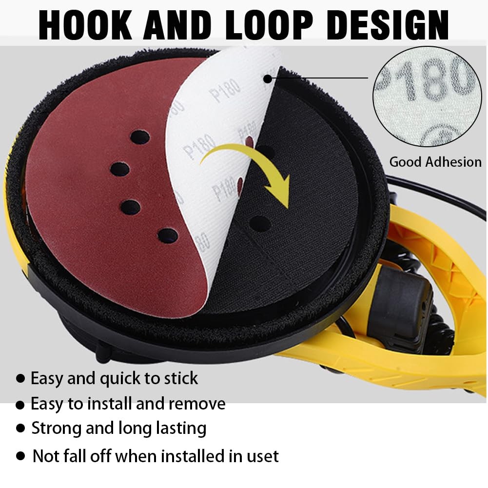 9 Inch 10 Hole Sanding Discs for Drywall Sander – 12 Pack of 80 9 x 9 inches