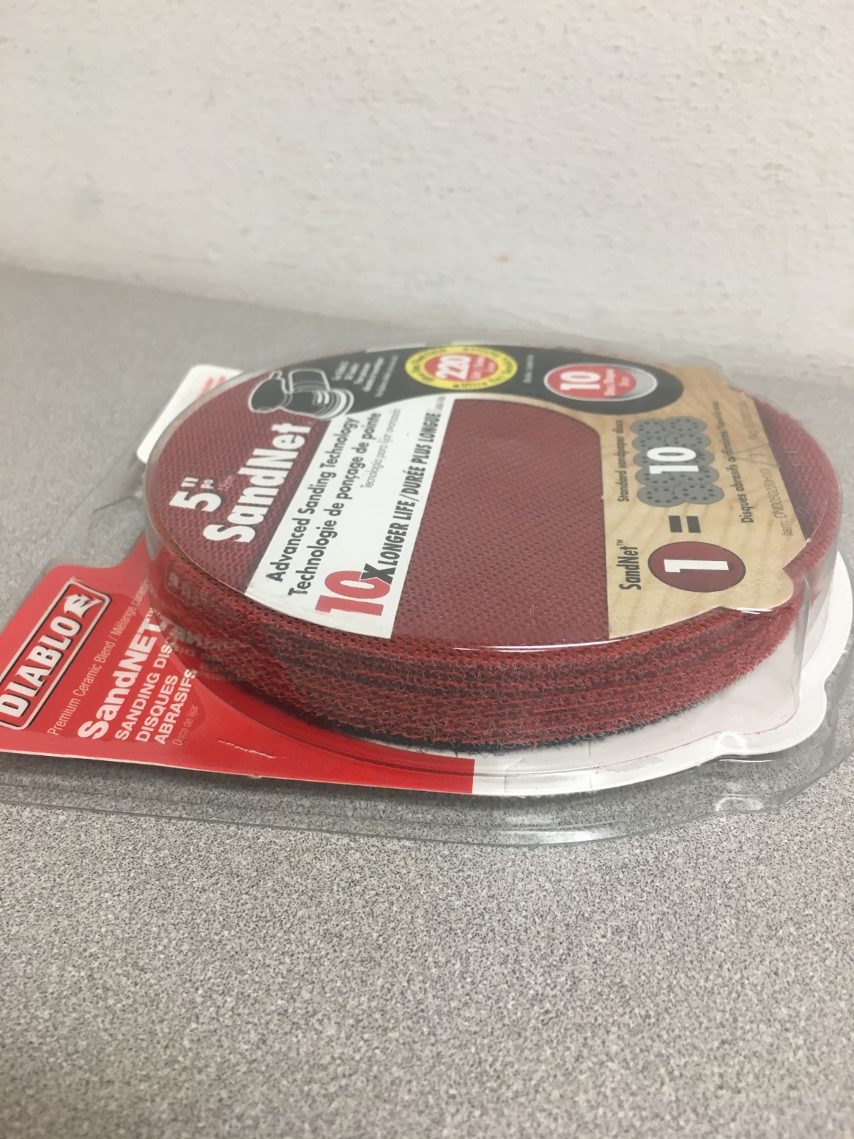 Diablo SandNet 5″ Aluminum Oxide Hook/Lock Sanding Disc 400 Grit Super Fine 10pk