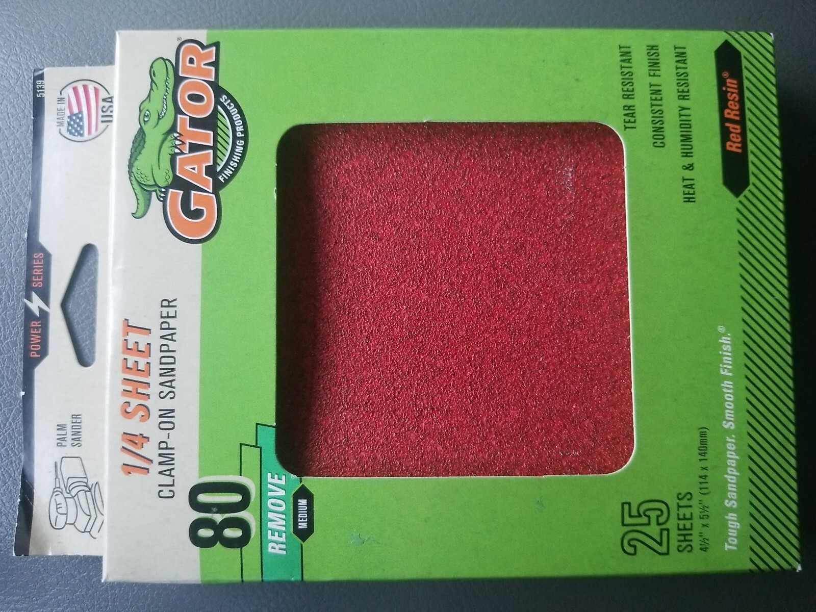 25pc Gator 4.5-in W x 5.5-in L 80-Grit Clamp-On Sanding Sheet New