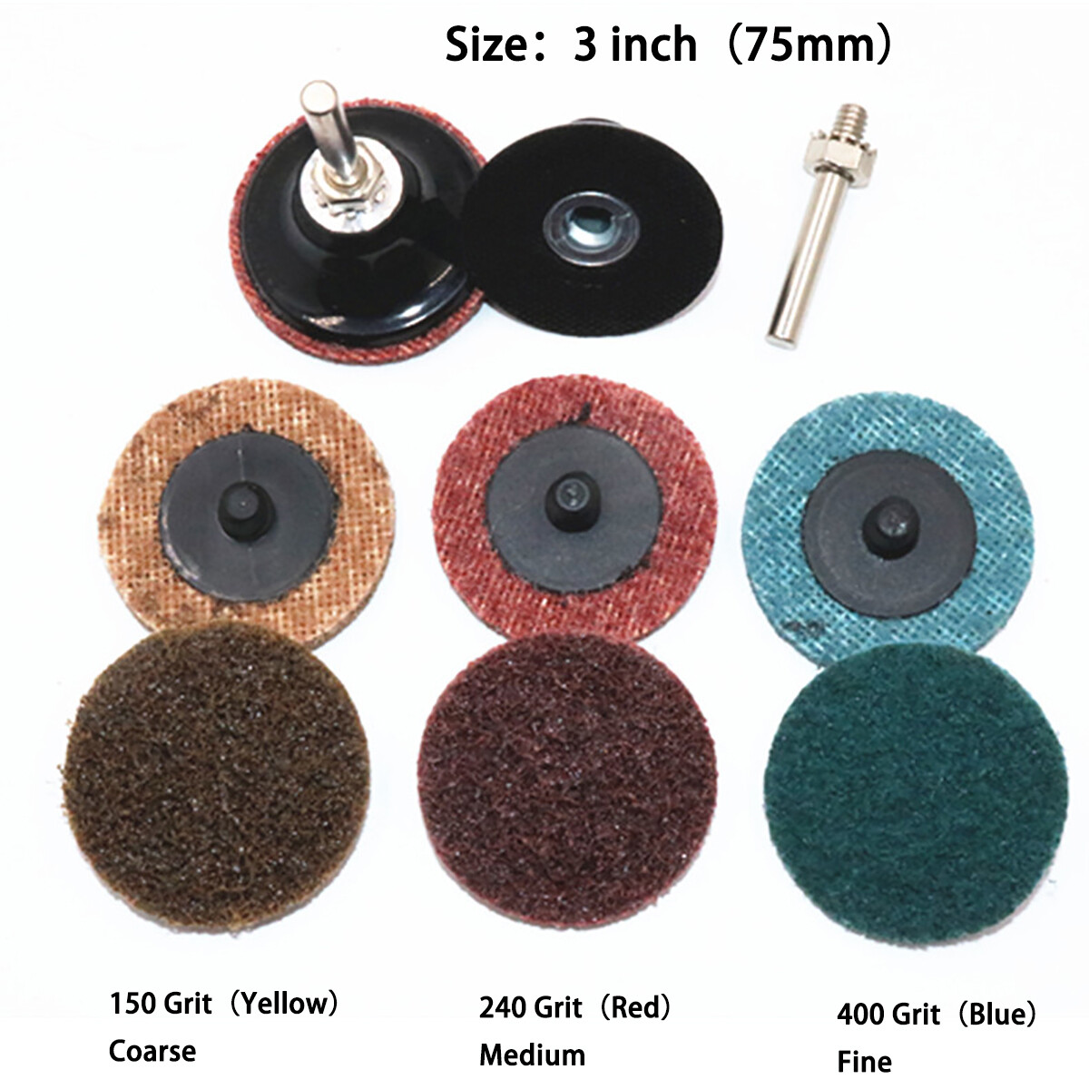 75mm 3″ Type R Roll Lock Quick Change Discs Die Grinder Sanding Pads 150 240 400