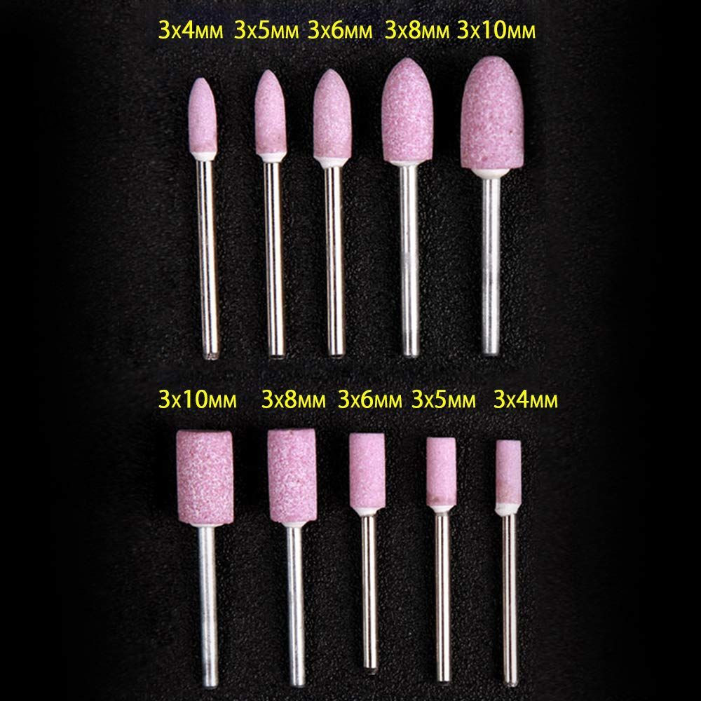 10 Pcs 1/8 Shank Abrasive Mounted Stone Rotary Tool Grinding 10PCS