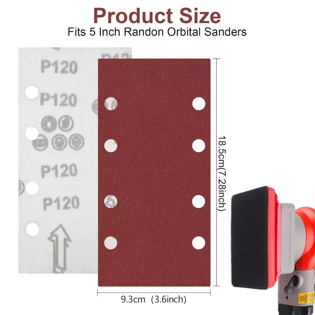 Auriikoop Sandpaper Sheets Set 40 Pcs 8 Holes Hook & Loop 60-1000 Grits